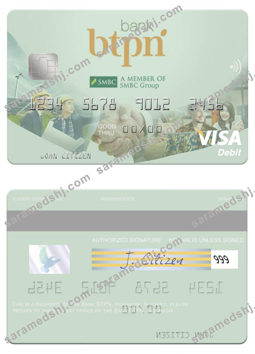 Indonesia Bank BTPN visa debit card